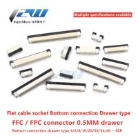 10pcs Connector FPC FFC 0.5mm 1 0mm cable flat connector PCB SMT ZIF connect below 4 6 8 10 12 18 20 26 28 30 32 36 40 50 54 60P Wires  Leads Adapters