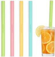 German SLIDERSTRAW detachable silicone straws 4 colorful red dot straws no brush required and dishwasher-proof