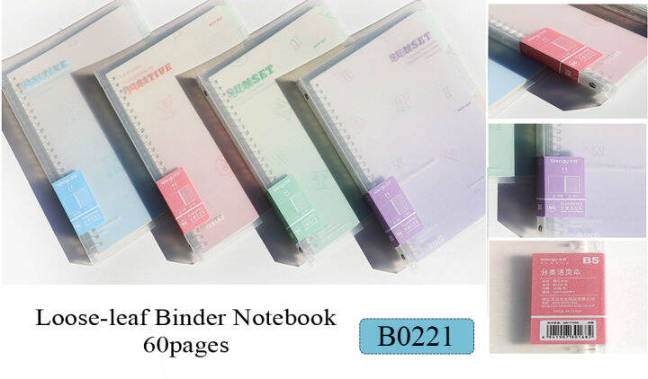 Loose-leaf transparent binder notebook size A5 / 60sheets Random Design ...