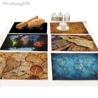 【CC】 Navigation Map Printed Mats for Dining Table Cotton Fabric Doilies Drink Coaster Placemat Bowl