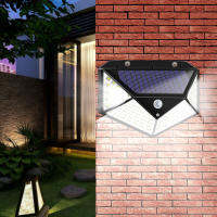 100LED Solar Powered Wall Lights Motion Sensor Waterproof Outdoor Deck Garage Street Lamps Driveway Porch Wall Light