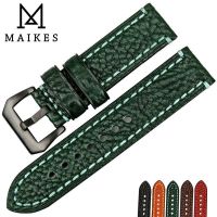 2023 △◊♀ MAIKES 20Mm 22Mm 24Mm 26Mm Bahasa Italia Kulit Asli Watchband Hijau Tali Jam Kulit Lembut Warna Band untuk Merek Watch Gelang