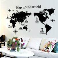 [In stock]World Map การค้าต่างประเทศโซฟาห้องนอนห้องนั่งเล่นกระจกผนังพื้นหลังภาพวาดตกแต่ง สติ๊กเกอร์ติดผนังที่ถอดออกได้ AY9133