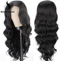 KooKaStyle Synthetic Lace Wigs for Black Women Long Natural Wavy Wigs Long Black Wigs Loose Wave Heat Resistant Hair Party Wigs