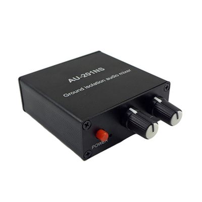 AU-201NS 2 Channel Audio Mixer Distributor DC5V Ground Noise Lsolatioh 2 in 2 Out Mixer Supports Headset Calls