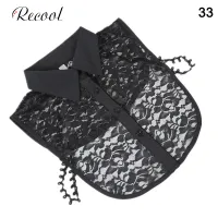 Recool สไตล์ที่ถอดออกได้ครึ่งเสื้อครึ่งเสื้อดอกไม้ปกเลียนแบบลูกไม้ Elegant สำหรับผู้หญิง