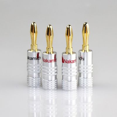 4pcs Banana Connector 4mm Speaker banana plugs 24K Copper gold plated 4mm Banana Jack match with 4mm binding post