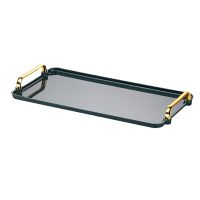 Rectangular Plastic Serving Tray Exquisite Green Serving Trays Decorative Luxury Tea Tray Kitchen Fruit Dessert Tray