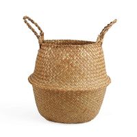 Hand-woven Basket Tassel Household Storage Basket Laundry Basket Foldable Indoor Plants Flower Storage Pot