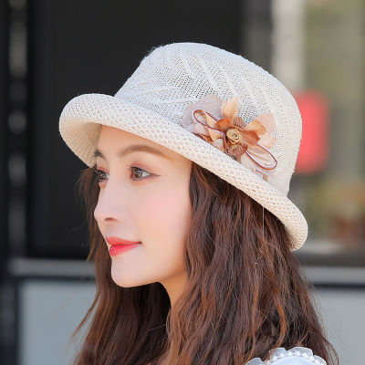 [hot]2021 New Summer Sun Hats Women Fashion Female Girl Flower Beach Hat Casual Straw Flat Dome Crimping Basin Cap Bone Feminino