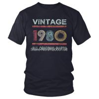 วินเทจชายเกิดในปี1980เสื้อยืดแปลกทุกชิ้นส่วนเดิม41ปี41th เสื้อยืดแขนสั้นเย็นเสื้อยืดผ้าฝ้าย Tee ท็อปส์ที่มีคุณภาพสูงเสื้อยืด