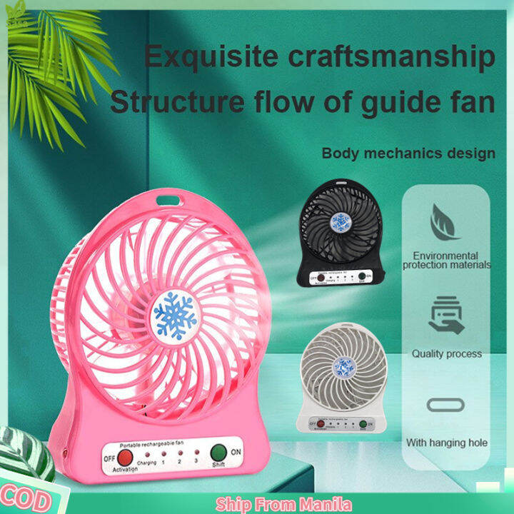 【COD】Portable Snowflake Fan Rechargeable Fresh Summer Desktop Fan(not included battery) Lazada PH