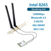 Bộ Máy Tính Để Bàn 1200Mbps Thẻ Wifi Intel 8265 Bluetooth 4.2 Băng Tần Kép 2.4G 5Ghz MU-MIMO 802.11ac Bộ Chuyển Đổi 8265NGW Với Ăng Ten 6Dbi & Khung 12Cm Chiều Cao Toàn Bộ