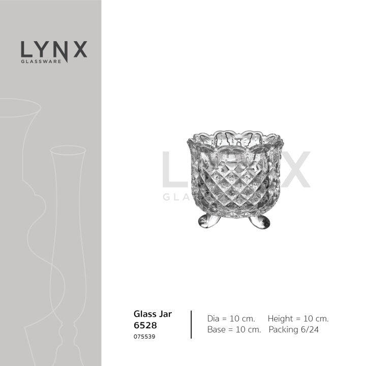 lynx-glass-jar-6528-กระถางธูปแก้ว-กระถางคริสตัล-กระถางธูปเจียระไน-ลวดลายผีเสื้อ-เนื้อใส-ความสูง-10-ซม