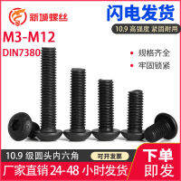 10.9 หัวสกรูหกเหลี่ยมด้านในหัวกลม 6 กระบอกกลมสีดำ M3M4M5M6M8M10M12