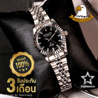 GRAND EAGLE นาฬิกาข้อมือผู้หญิง สายสแตนเลส รุ่น AE001L - Silver / BLACK