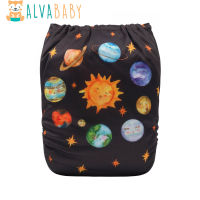 Alvaby ผ้าอ้อมเด็กเป็นมิตรกับสิ่งแวดล้อมซักได้ผ้าอ้อมเด็กนำกลับมาใช้ใหม่ได้ผ้าอ้อมผ้าสำหรับทารก3-15กก. พร้อมแผ่นสอด