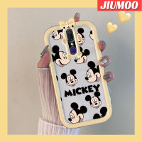 เคส JIUMOO สำหรับ OPPO F11 A9 A9X 2019เคสการ์ตูนมิกกี้หัวลายน่ารักสีสันสดใสเคสนิ่มสำหรับเลนส์กันกระแทกแบบใสเคสมือถือเรียบง่ายฝาครอบป้องกันซิลิโคนความคิดสร้างสรรค์โปร่งใส