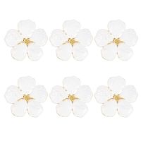 Napkin Rings Set of 6 Napkin Rings Holders White Flowers Napkin Buckles Elegant Napkin Holders for Dinner Table