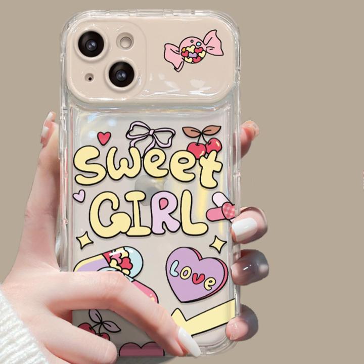 สำหรับ-iphone-sweet-girl-เคสโทรศัพท์ซิลิโคนลายการ์ตูนน่ารัก-เคสโทรศัพท์กระจกแต่งหน้า-for-iphone-รุ่น-12-13-14-11-xsmax-xr-x-xs-8-7plus
