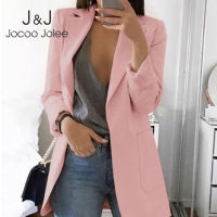 Jocoo Jolee Office Lady Blazer Autumn Casual Shoulder pads Slim Suit Jacket European Work OL Blazer Oversized Coat Outwear