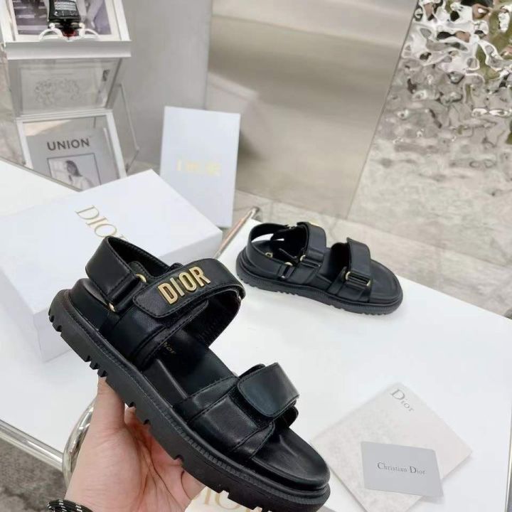 CHRISTIAN DIOR Velcro Flat Sandals Casual Slide for Woman | Lazada PH