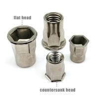 2/5/10pcs M3 M4 M5 M6 M8 M10 M12 304 A2-70 สแตนเลสสตีล HEX หกเหลี่ยม FLAT Countersunk หัว Binding Rivet NUT ใส่ Nutsert-zaldfjgnsdg