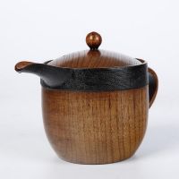 Free shipping japanese brief wooden duck mouth teapot Wooden strainer teapot sets