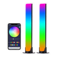 ไฟกลางคืนจังหวะดนตรีสร้างสรรค์แถบแสง2ชิ้นไฟ Led RGB ควบคุมด้วยแอพ USB 5V ไฟ Led เพลงปิคอัพเสียงรอบๆ