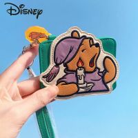 HOT★กระเป๋าใส่บัตร Disney Bear Pooh Punner ใหม่แบรนด์หรูแฟชั่นสำหรับผู้หญิงกระเป๋าใส่บัตรลายการ์ตูนน่ารักปัก3D สำหรับเด็ก