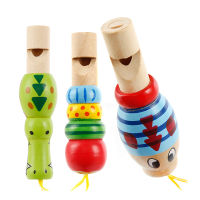 New Children Wooden Cartoon Animal Small Whistle Baby Early Learning Education Toys Musical Instrument Woodiness Kids Key Buckle