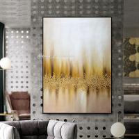 Arthyx บทคัดย่อ Gold Leaf ภาพวาดสีน้ำมันบนผ้าใบ Modern Wall Art รูปภาพสำหรับห้องนั่งเล่นตกแต่งบ้าน-ขนาดใหญ่