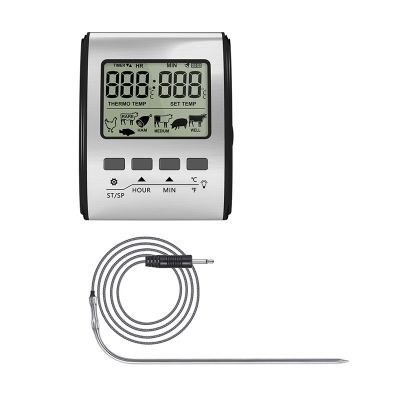◎☍♠ Digital Meat Thermometer BBQ Kitchen Cooking Thermometer With Probe Sensor Timer Backlight Grill Oven Thermometer