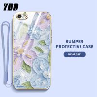 YBD ดีไซน์ใหม่เคสโทรศัพท์สำหรับ OPPO A59 F1S F5 A79 F7 A3 A71 A83 A39 A57 2016 ชุบเคสชุบน้ำมันเคสภาพวาดลายดอกไม้เคสแถมฟรีสายคล้อง