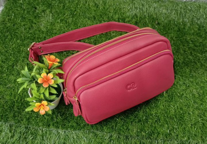 gpbags-กระเป่าคาดเอว-กระเป๋าคาดอก-n37705-กระเป๋าหนังวัวแท้-กระเป๋าหนังชามัวส์