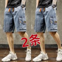 【Ready】? Workwear denim shorts mens 2023 new summer thin section loose large size trousers trendy all-match five-point pants