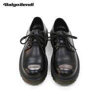 Super Recommend !! Big Round Toe Mens Metal Style Oxfords Trendy Man Basic Daily Leather Derby Shoes Fashion Boy