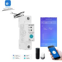 eWelink 1P Single phase Din rail WIFI Smart Energy Meter Power Consumption kWh Meter wattmeter with Alexa Google for Smart home