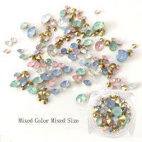 Steel Pearl And Resin Diamond Mixed Size Small Square Box Packaging Nail Art Rhinestones 3D For Nail Decoration