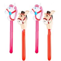 ❀ Animal Long Stick Balloon Inflatable Horse Head Stick Ballon Unicorn Baloon Happy Birthday Party Decor Kids Boy Girl Balon