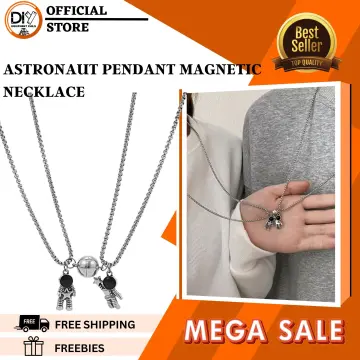 Stainless Steel Silver Color Astronaut Pendant Necklaces Lovers