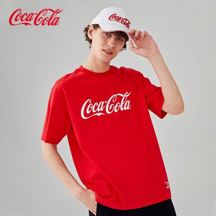 พร้อมส่ง-coca-cola-เสื้อโคคาโคลา-เสื้อผ้าแฟชั่น-เสื้อยืดสตรีท-เสื้อสกรีนลายโลโก้แบรนด์ดัง-แขนสั้นคอกลม-ใส่ได้ทั้งชายหญิงs-5xl