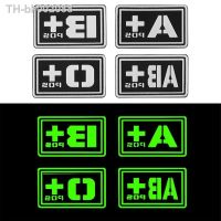 ﹍ Glowing 3D PVC A B AB O Positive A- B- AB- O- Negative Blood Type Group Patch Stickers Sewing Decals Military Badges Rubber