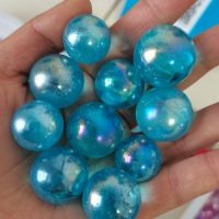 Blue Titanium Aura Electroplating Quartz Crystal Sphere Balls Healing คริสตัลควอตซ์ธรรมชาติ