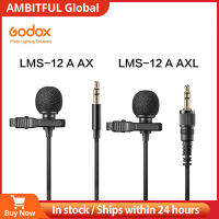 Godox LMS-12A AX AXS ไมโครโฟนแบบหนีบเสื้อรอบทิศทาง Compantible พร้อมระบบไมโครโฟนไร้สายและอุปกรณ์ที่มี TRS ขนาด3.5มม. ！