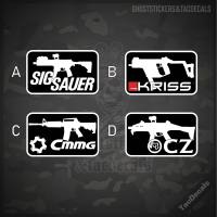 สติกเกอร์ปืน Kriss vector/Sig Sauer MPX/CMMG M4/CZ Scorpion สติกเกอร์Tactical ติดรถยนต์ มอเตอร์ไซค์ กล่องปืน