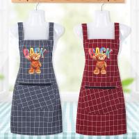 Zippered apron straps lovely woman overall uniform clean kitchen household han edition fashion lovely big