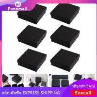 Funnmall 6pcs เครื่องประดับของขวัญห่อกล่องต่างหูพกพากล่องเก็บสร้อยคอกล่องของขวัญว่างพร้อมฟองน้ำซับ