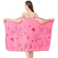 【DT】hot！ Microfiber Soft Fashion Wearable Dry Bathing Beach Spa Bathrobes Clothing Dresses