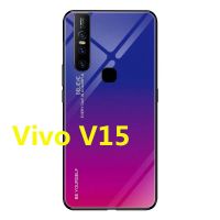 Case VIVO V15 เคสวีโว่ เคสกระจกสองสี เคสเงาไล่สี ขอบนิ่ม เคสกันกระแทก สีกระจกเทมเปอร์ปลอกแก้วฝาหลังกันชน พร้อมส่ง